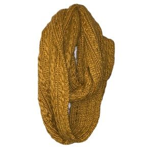 Mustard Yellow knit infinity scarf